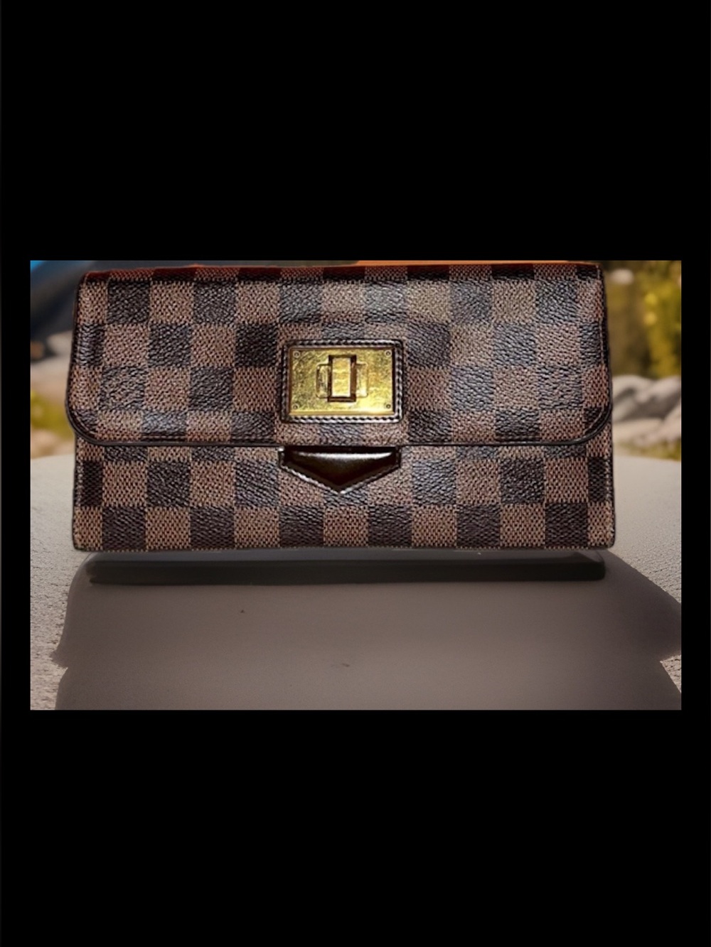 Louis Vuitton Damier Ebene RoseberyTurn Lock Flap Closure Long Wallet LV Dusty - Picture 14 of 14